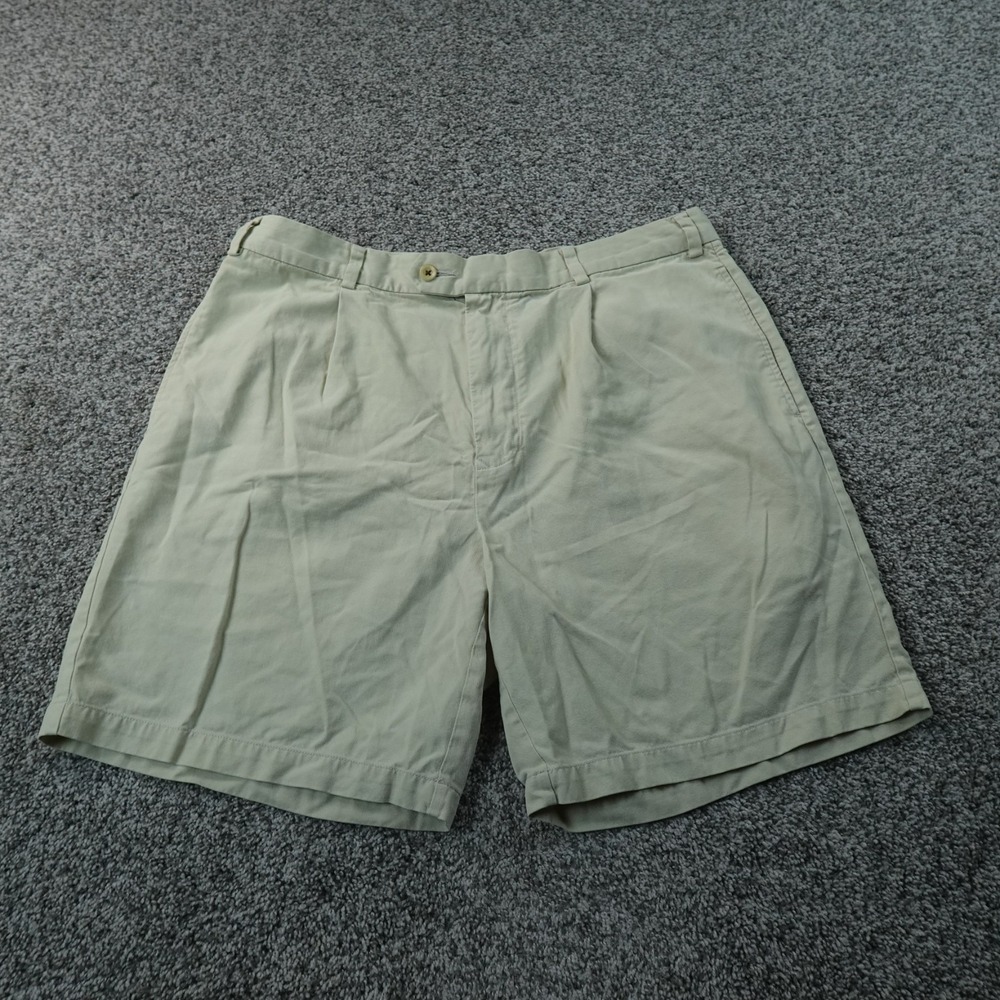 Tommy Bahama Shorts Mens 36 Beige Tan Chino Pleated Casual Preppy Beach Summer